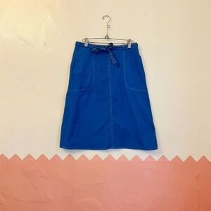 Vintage 70s Parson Place Blue Women's Wrap Skirt